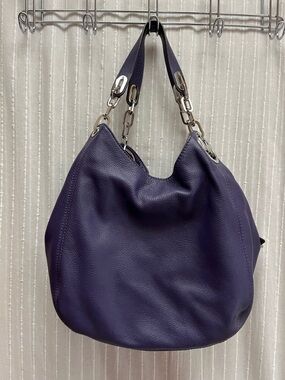 🔆MICHAEL Michael Kors Deep Purple Pebbled Leather Hobo
